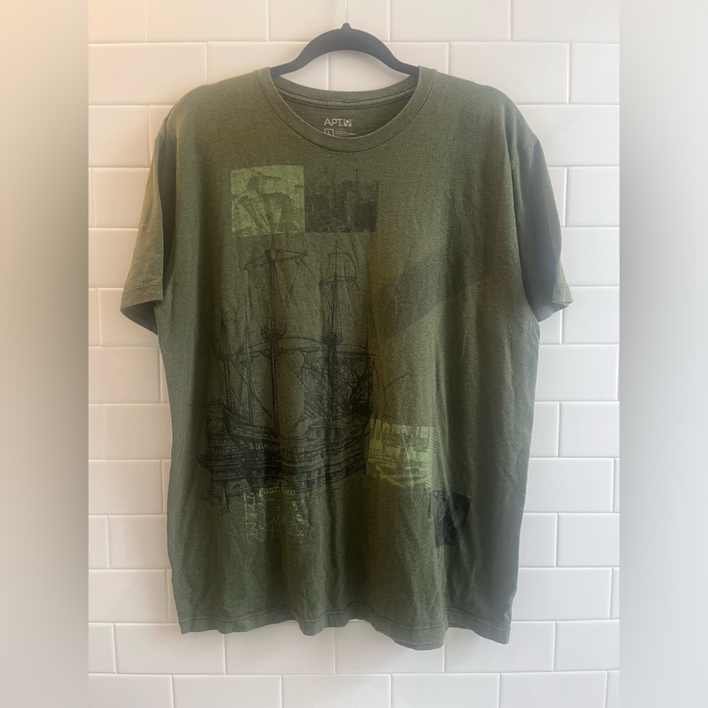 Apt. 9 dark green shirt with ship Mens Size: L